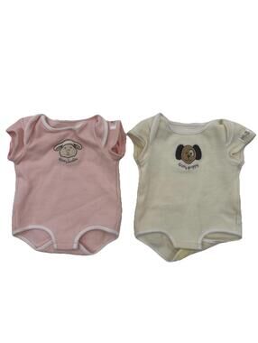 Lot 2 Textured Fabric Bodysuits Lamb & Puppy Bitty Baby Doll American Girl